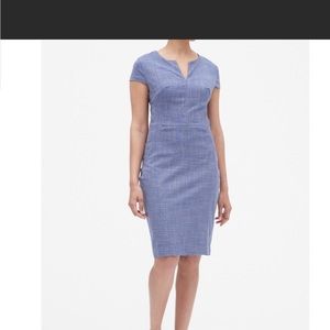 💙 Banana Republic Split Neck Sheath Dress 🆕NWT🆕